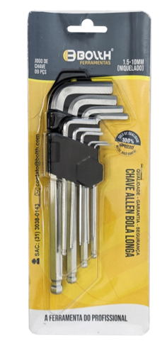 Chave Allen Bola Longa 9 PÇS